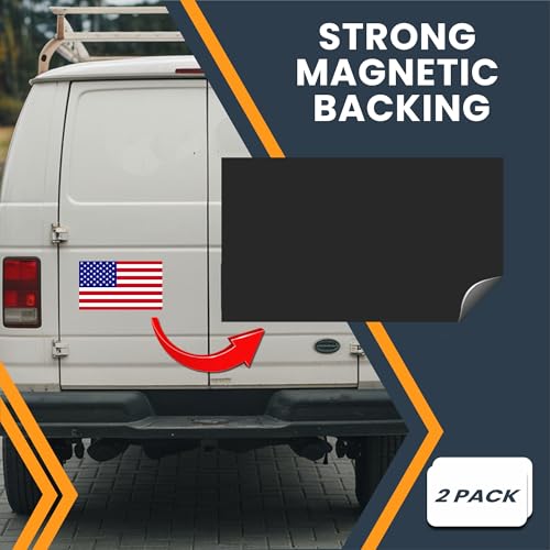 Magnet Me Up American Flag and Reversed American Flag Automotive Magnets, 7x12 Inches, Opposing 2 Pack, Heavy Duty Magnetic Vinyl for Car Truck and SUV