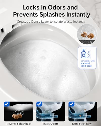 Inodoro Inteligente Elongado con Bidé Integrado, con Control Remoto | Apertura y Cierre Automático, Descarga con Sensor de Pie, Asiento Calefactable, Secador de Aire Caliente, Escudo Anti-Salpicos de Espuma, Descarga Sin Tanque miniatura 2