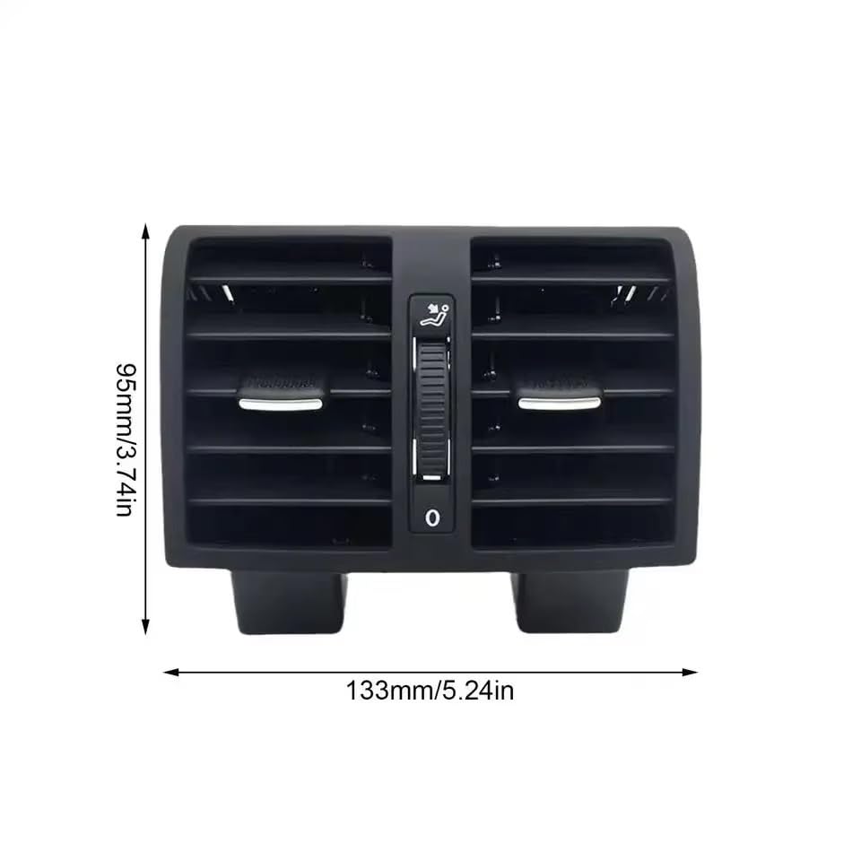 Grille d'aération réglable pour évent de sortie climatisation arrière VW Touran Caddy 2004-2015