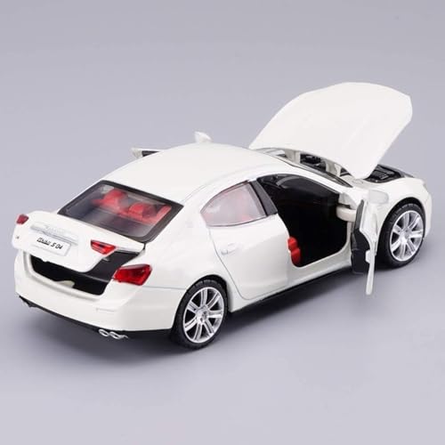 Image of WORSHIPER 1:32 Diecast Model Alloy Maserati Quattroporte Metal Pull Back Car with Sound Light,Openable Doors, Toy Vehicles for Kids Gift