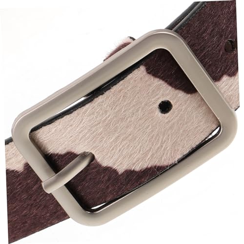 GALPADA Adjustable Cow Print Western Belt for Women Faux Horsehair PU Leather Fashion Belt Animal Pattern Waistband for Jeans and Trousers3