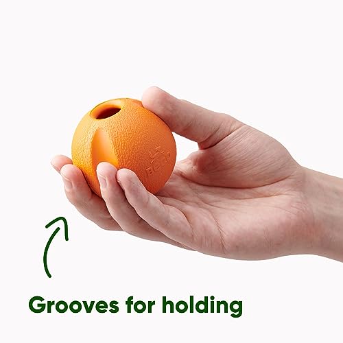 Beco Hundespielzeug - Naturkautschukball zum Apportieren, Spielzeug für Hunde, leicht zu Finden, leuchtende Farben - Orange