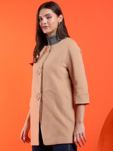 Image of KOTTY Womens Cotton Blend Standard Length Elegant Style Coat - Classic Style with Modern Detailing