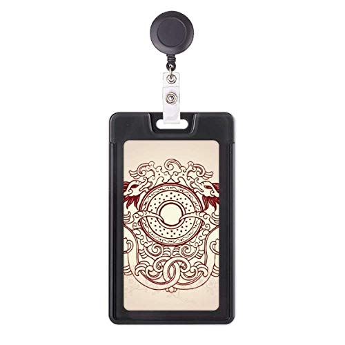 Funda retráctil para tarjetas con diseño de dragón chino