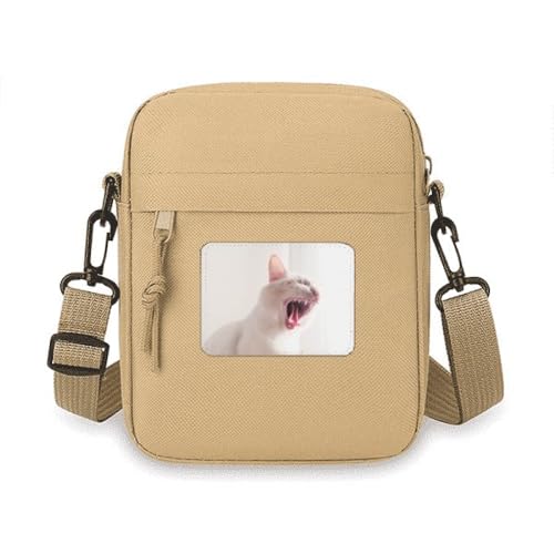 Pochette téléphone portable bandoulière chat féroce blanc chic