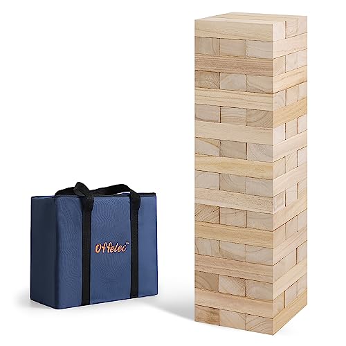 5% off - Offelec Giant Tumbling Tower Game with Carry Bag - 54 Jumbo Wooden Stacking Blocks for Indoor...
