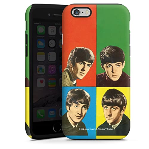 DeinDesign Coque Compatible avec Apple iPhone 6 Coque renforcée Coque Antichoc Rock ‘n’ Roll Visages The Beatles - Les Beatles, Paul McCartney, John Lennon, RIngo Starr, George Harrison DeinDesign Coque Compatible avec Apple iPhone 6 Coque renforcée Coque Antichoc Rock 'n' Roll Visages The Beatles