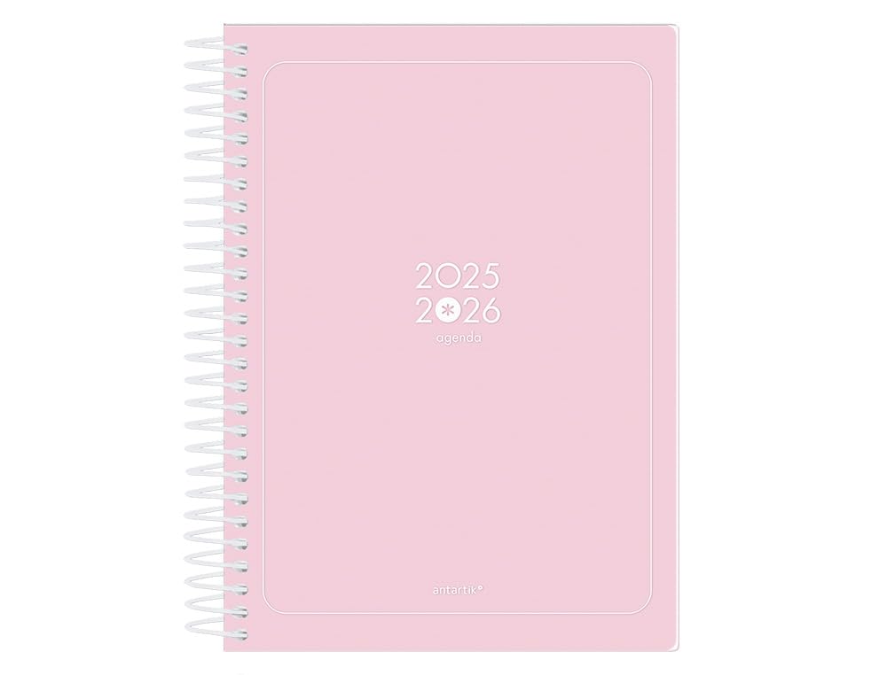Anartik 25-26 Spiral Essentials Pink Day A5 Bilingual FSC Paper 80 g
