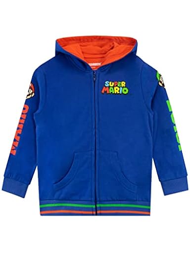 SUPER MARIO Sudadera Niño | Hoodie Luigi | Sudaderas con Cremallera para Ninos Azul 4-5 años | Ya disponible en tu tienda friki favorita! En mundofriki.es!