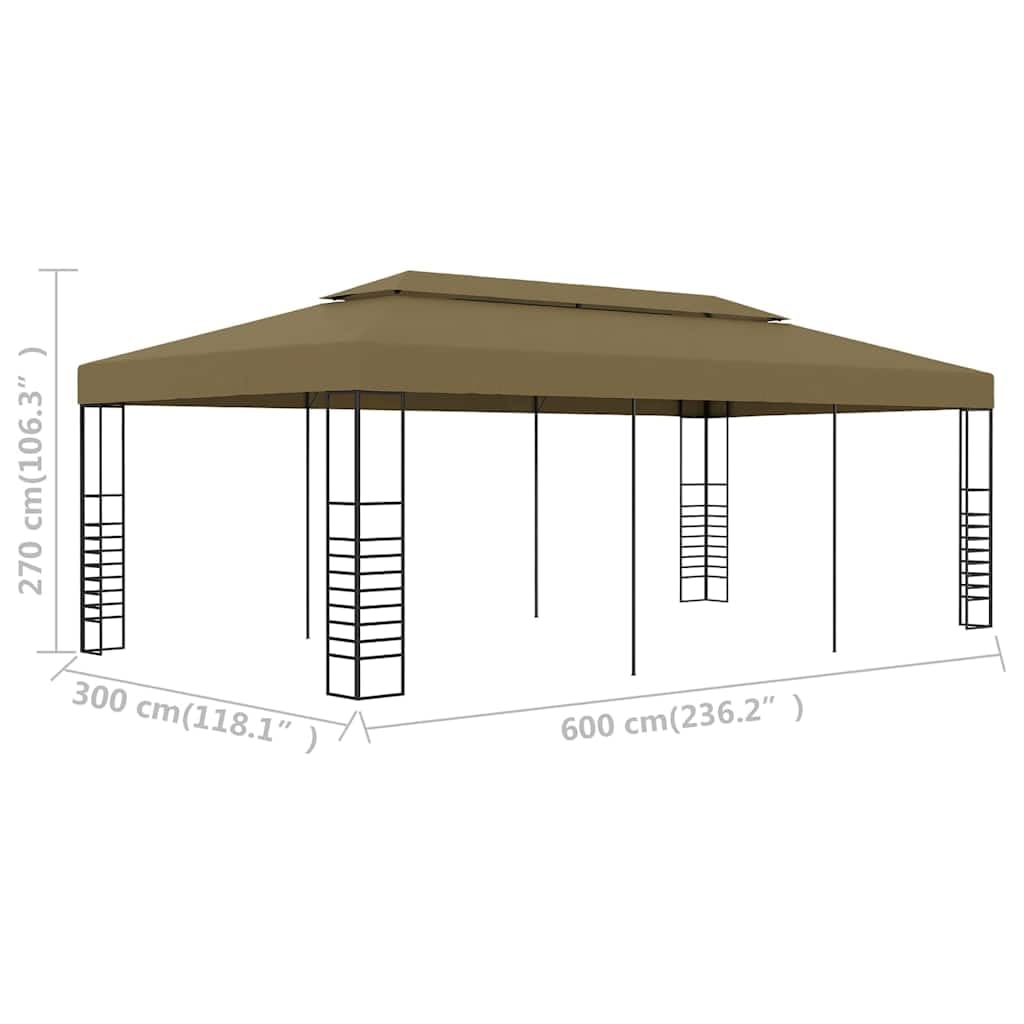 Générique Belvédère 6x3x2,7 m Taupe 180 g/m²,Structures extérieures, Auvents & abris,312230