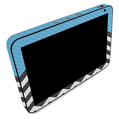 Image of MightySkins Carbon Fiber Skin Compatible with Amazon Echo Show 8 (Gen 2) - Baby Blue Chevron | Protective, Durable Textured Carbon Fiber Finish | Easy to Apply