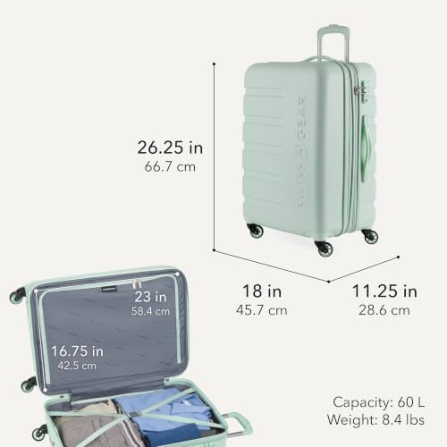 Image of SwissGear 7366, Clearly Aqua, 3-Piece Set (19 /23 /27), Signature Hardside Expandable Luggage With Spinner Wheels