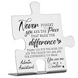 Admin Assistant Gifts, Thank You Appreciation Gifts for Administrative Assistant Week Birthday Christmas Office Desk Decor Puzzle Piece Decorative Signs Plaques YCC32