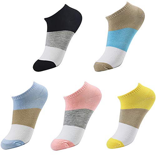 Glamorstar Women Socks Cotton No Show Low Cut Socks Ankle Sock 5 Pack (One Size, Fresh Colors)