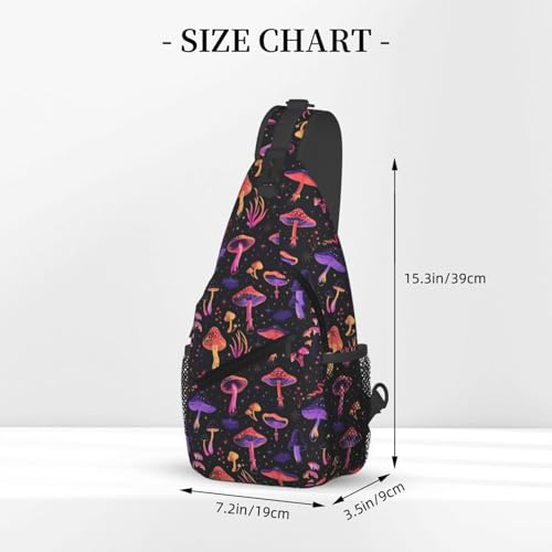 Mochila Sling para Hombre y Mujer Negra Boho Casual 21L miniatura 2