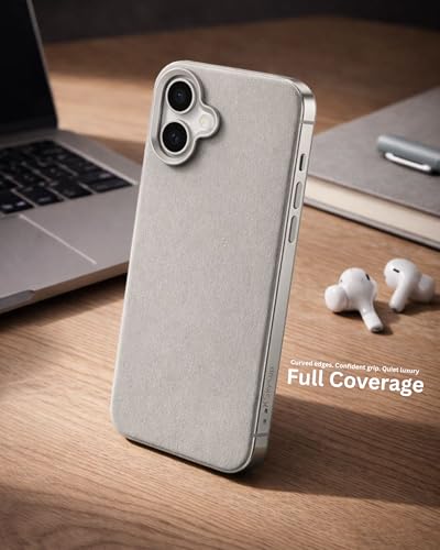 Image of SkynUp Linea Premium Leather Back Cover Case for iPhone 17 | MagSafe Compatible | Grey