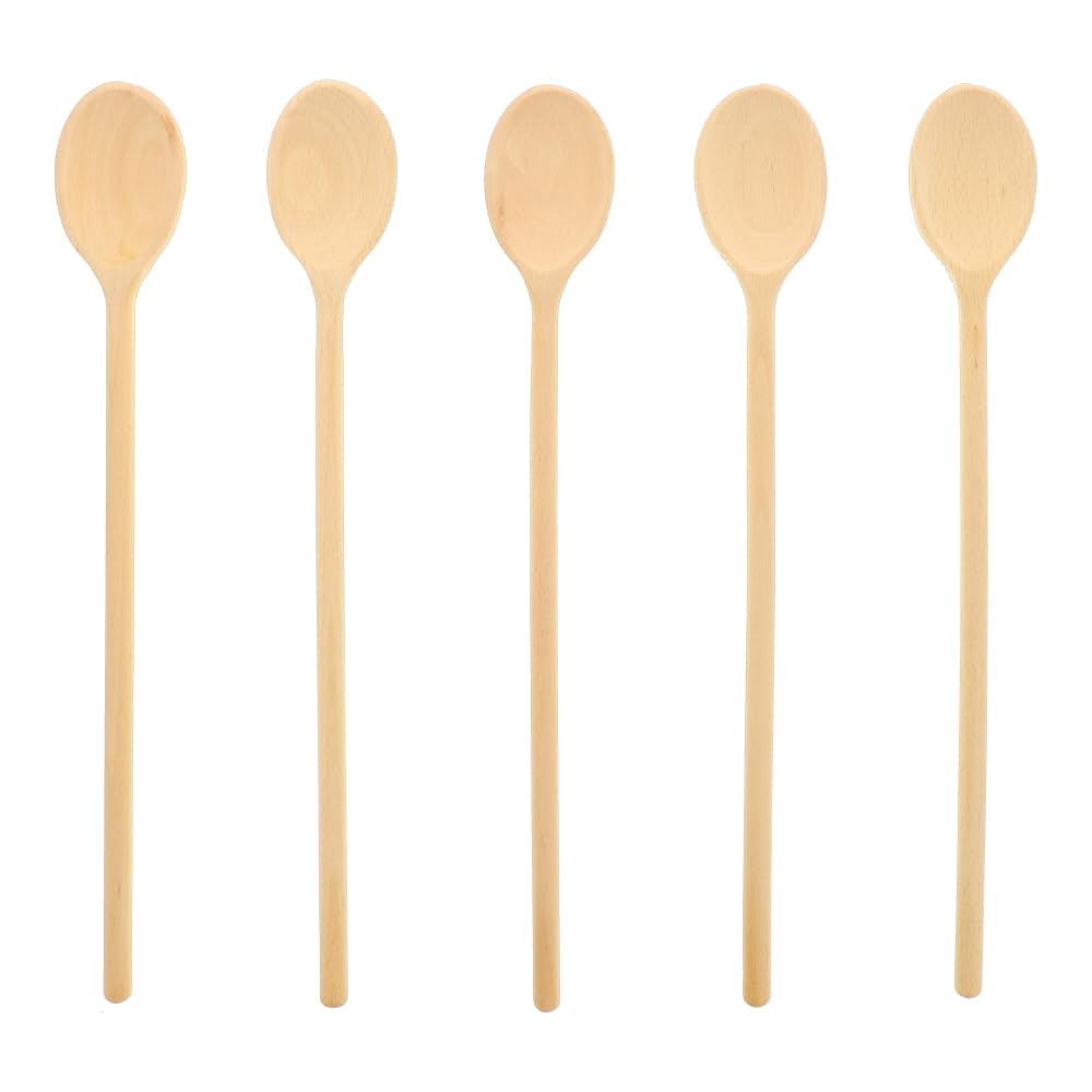 50x HOFMEISTER® Holz-Kochlöffel, 40 cm, Naturprodukt: handgefertigt, plastikfrei, Keine Kratzer im Topf, unbehandelt, hitzebeständig, Rührlöffel aus Buche, oval (1 Stück)