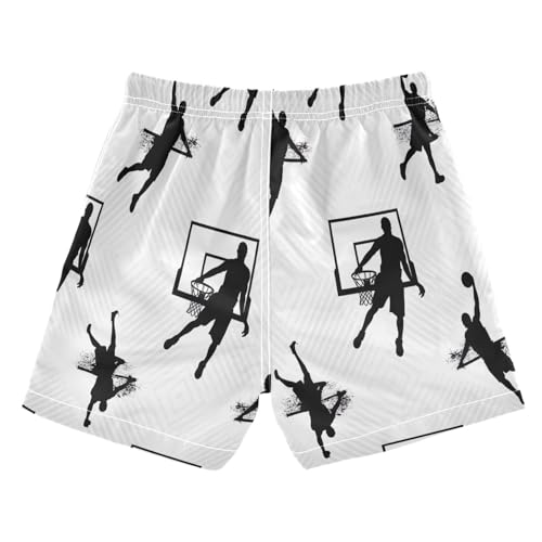 Boy Swimming Trunks, Toddler Boy Swim Shorts 2t, Black Basketball Players Jumping2
