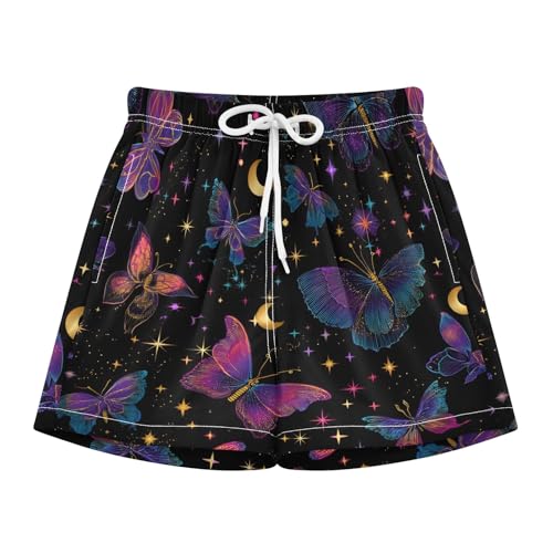 Bolaz Toddler Boys Swimwear Swim Trunks with Compression Liner 4T Butterfly Star Dark