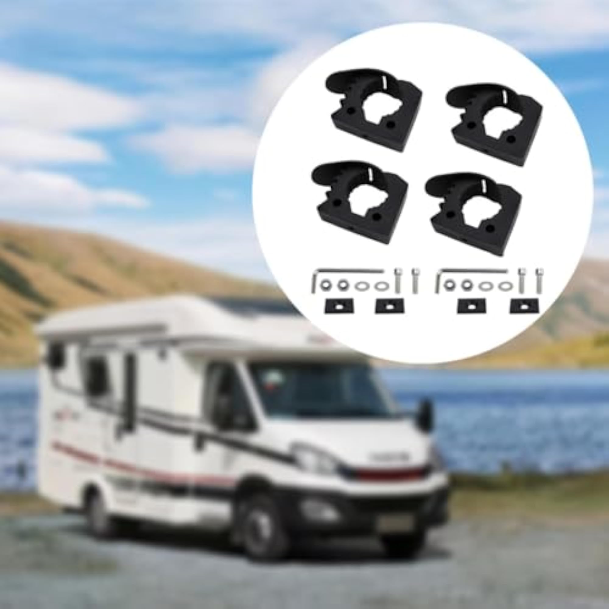 Rubber Clamp Securing Equipment Mount Bracket, 4pcs Set