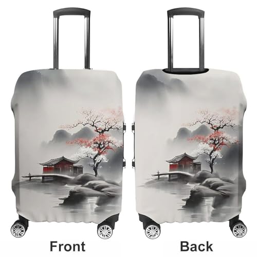 Landscape Flowers Luggage Cover, Elastic Luggage Protector Fits 19-32in Suitcases, Washable & Anti-Scratch Suitcase Cover for Men Women S3