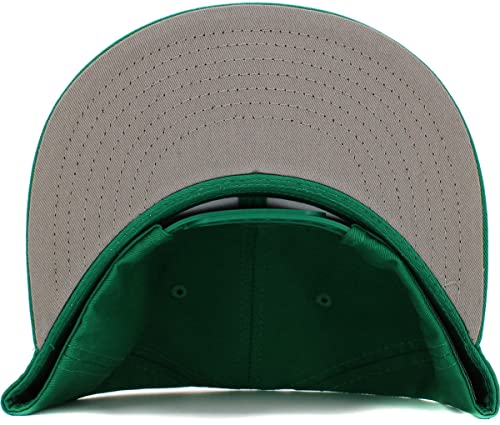 Image of KBETHOS Classic Snapback Hat Blank Cap Underbrim Cotton Wool Blend Flat Visor Adjustable Unisex