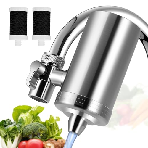 Wasserhahn Filter für Trinkwasser, Water Filter Tap Edelstahl Wasserfilter Wasserhahn für Zuhause...