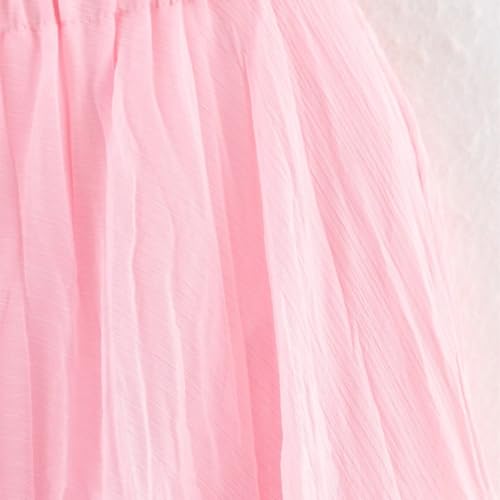 Skirt for Women Summer Yellow Pleated Ruffle High Waist Long Vacation Casual Ladies Outings Wear2