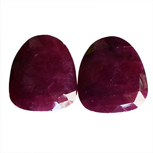 Rubis rouge naturel facetté idéal pour créer des boucles d'oreilles cadeaux