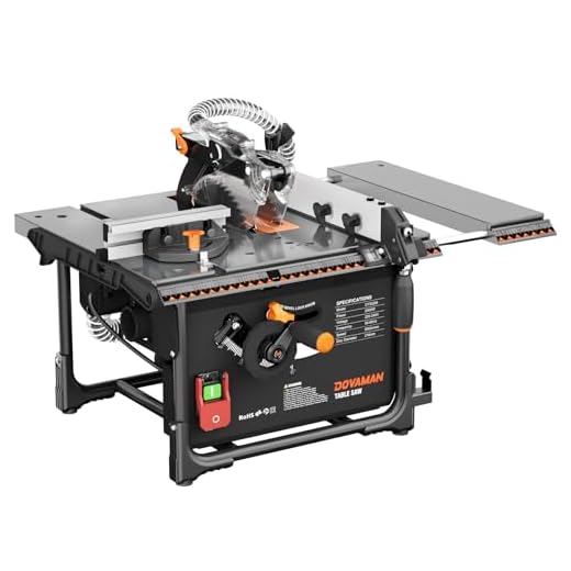 DOVAMAN DTS02M Sega Circolare da Banco, 98% di Raccolta della Polvere, 2000W con Lama da 216 mm, Taglio Max 60mm(90°) e 40mm(45°), Storage sullo Strumento, Banco Sega Ideale Per Lavori in Legno & DIY