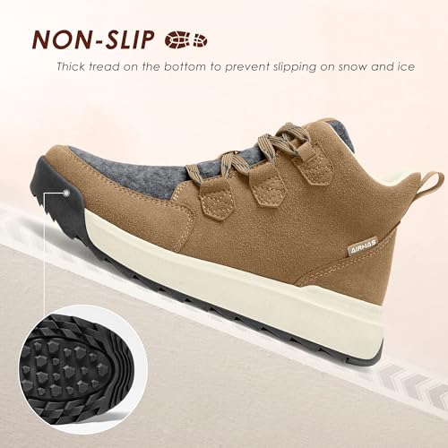 Women's Winter Warm Snow Boots for Women Comfortable Water-Resistant Womens Ankle Boots Fashion Booties(camel,8.0)3