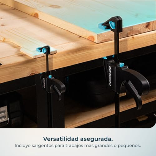 Miniatura 10 de Cecotec Sargentos De Barra 10 Piezas Strongcomfort 360 Instant. Liberación Y Presión Rápida, Hasta 70kg De Fuerza, Cabezal Extraíble Bidireccional, Nylon Reforzado, Incluye Pinzas Con Almohadillas