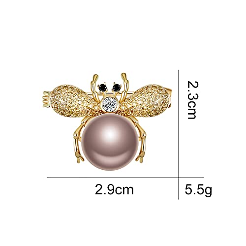 Image of Cute Bee Brooch Pin Corsage, Sweater Dress Shawl Jewelry Accessory Decor for Wedding Birthday Party Christmas Gift (Gold) (Style 1)