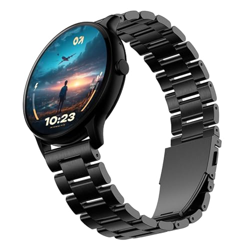 Image of GOBOULT Dire Smartwatch 1.38'' 2.5D Curved HD Display, 500 Nits Brightness, IP67, 250+ Watchfaces, 120+ Sports Modes, AI Voice Assistant, SpO2 Monitoring (Metal Black)