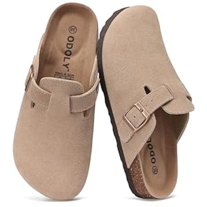 Zuecos de gamuza auténtica para mujeres y hombres, plantilla de corcho suave, sandalias, zapatos cómodos con soporte de arco
