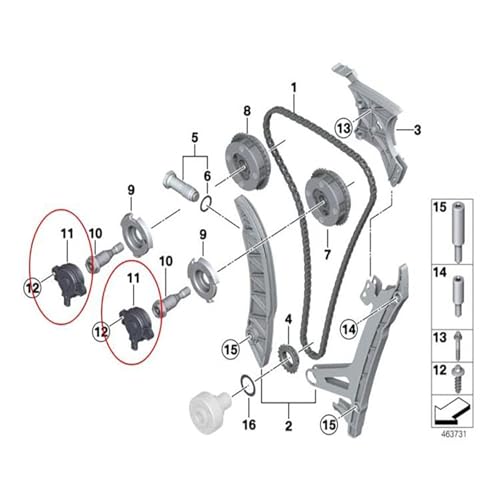 Image of AMCC Engine Variable Valve Timing Solenoid Gaskets Replaces:11367593719 | Compatible with BMW N20 B48 F20 F23 F22 F34 F30 F31 F36 F33 F32 F07 F10 F11 E84 F25 F26 F15 F16 E89 Replaces : 11365A65AB5