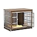 Stainless Steel Dog Cage Wooden Marble Finish - Indoor Kennel All Dog Breeds(Beige Marble,A)