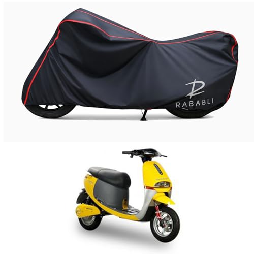 Image of Waterproof Bike Body Cover Compatible for | Tunwal Lithino 2.0 | Taffeta Fabric, Red Piping Design, Bottom Elastic Fit | Dustproof, Sun UV & Rain Protection for All Bikes