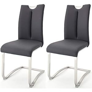 Robas Lund Chaises Salle à Manger Lot de 2 Chaises noir, Chaise pied luge Chaise Salle à Manger, charge max. 140 kg, Chaise Artos