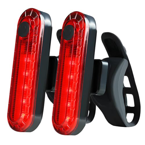 NHQZ 2 Piezas USB Recargable Bicicleta Luz Trasera,LED Bicicleta Luces traseras,IPX4 impermeable con 5 modos,Luz trasera segura,para Carretera y Bicicletas de Montaña