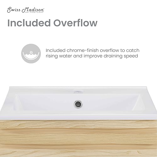 Image of Swiss Madison Cascade 18 inch Bathroom Vanity in Natural Oak