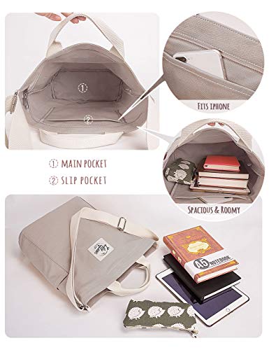 Image of Lily queen Women Canvas Tote Handbags Casual Shoulder Work Bag Crossbody