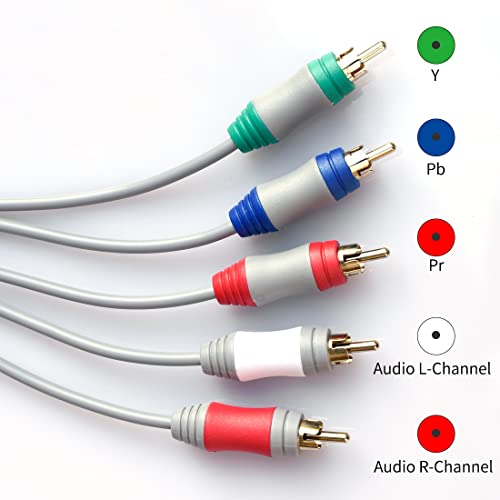 Image of Bealuffe Component Cable for Wii for Wii U Multi Out 5RCA 480P HD Audio Video Cable 6 Feet