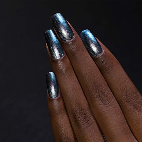 Image of ILNP Stardust - Unique Silver to Teal Ultra Chrome Nail Polish