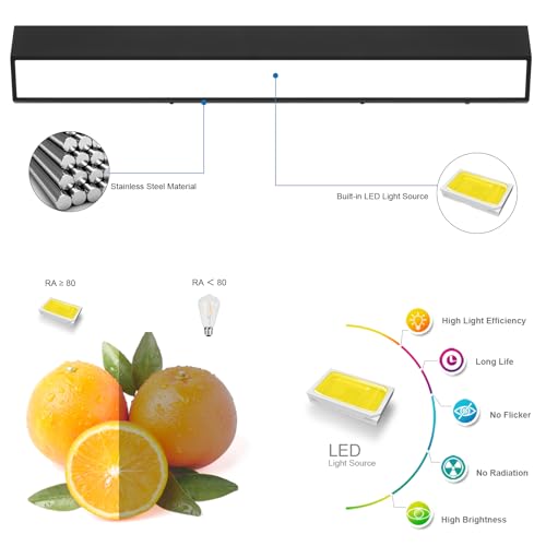 Image of LED Modern Bathroom Vanity Light Fixtures (32-Inch, 5CCT, Dimmable), Modern Acrylic Bathroom Wall Lighting Fixtures Over Mirror, Matte Black