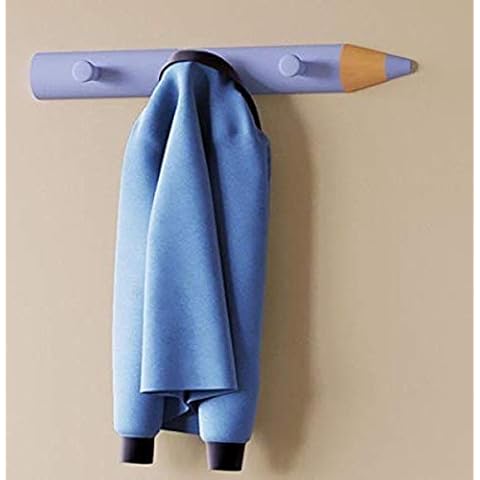 VCM Garderobe Wandgarderobe Hakenleiste Kleiderhaken Kinder Holz Holzdekor Blau 5 x 37 x 6 cm "Stifto" Cover