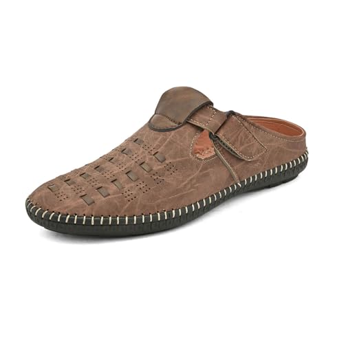 Image of Centrino Men's Fisherman Sandals | Sporty & Casual Summer Footwear | Adjustable Fit with soft cushion Padding | Closed-Toe Comfort & Durability (9285)