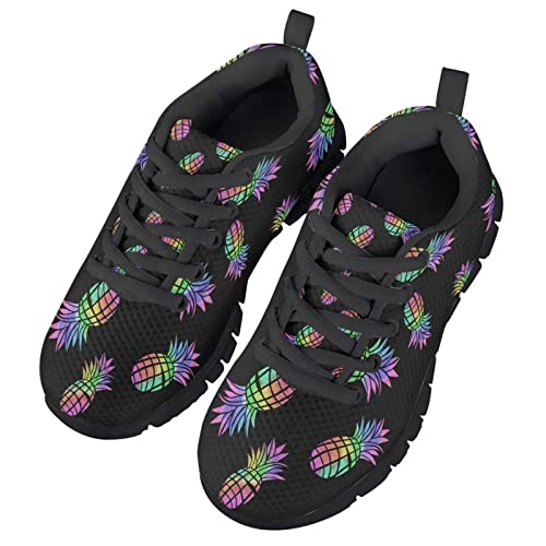 Gomyblomy Running Shoes for Boys Girls, Lightweight Breathable Sneakers Lace Up Non Slip Rubber Soled Athletic Shoes3