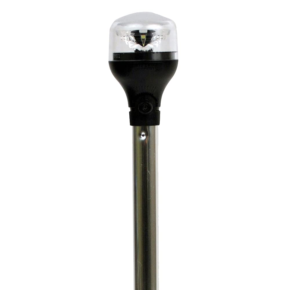 attwood 5557-PV12A7 - Fanale di navigazione pieghevole a LED, base nera, 30,5 cm
