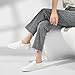 Women's Slip on Shoes Low Top Canvas Sneakers Loafers Non Slip Fashion Casual Low Cut Shoes(White Mono.US8.5)…
